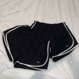 Womens Nike classic black running shorts. 2 pairs, both in great condition.